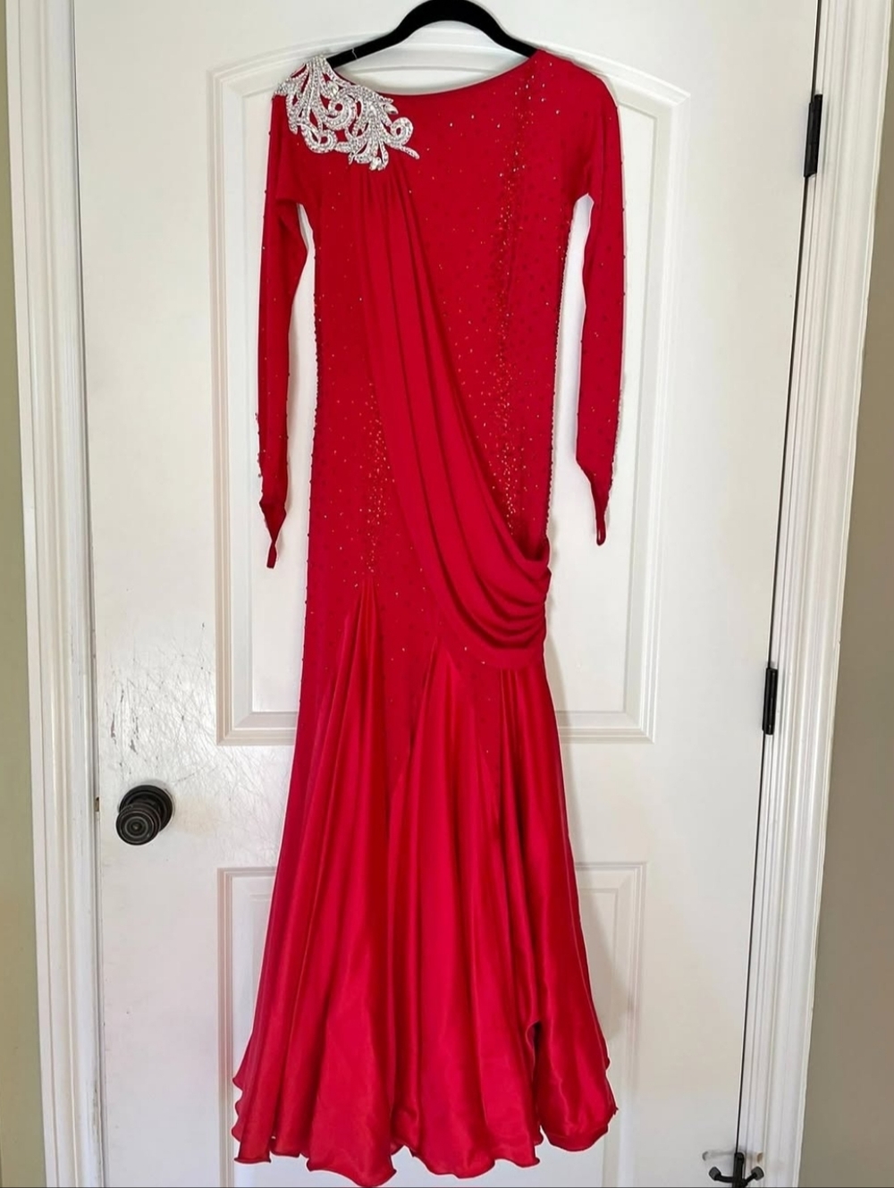 Fire Red Lenique Smooth Ballroom Dress